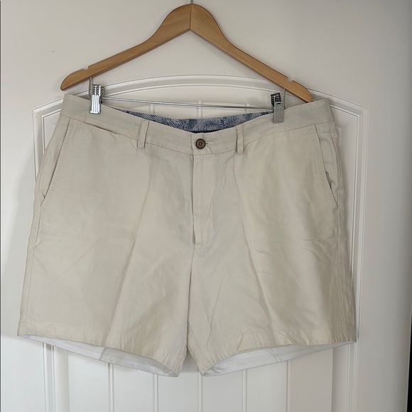 Tommy Bahama Linen Silk Cream Light Tan‎ Chino Golf Shorts Mens Size 38 - Picture 1 of 12